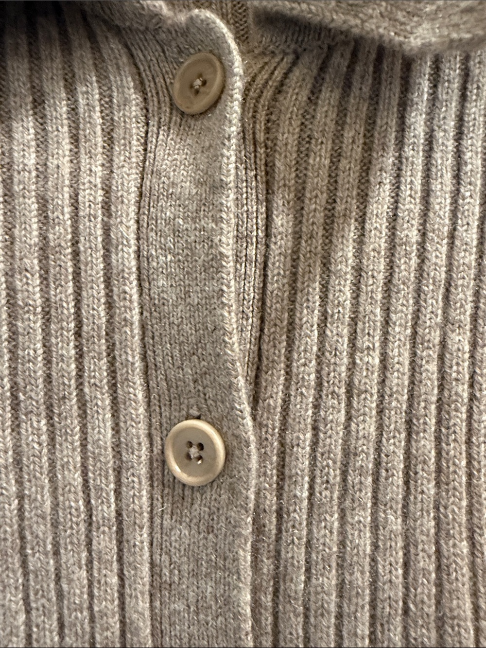 Reformation Taupe Ribbed Button-Front Cardigan - Picture 3 of 4